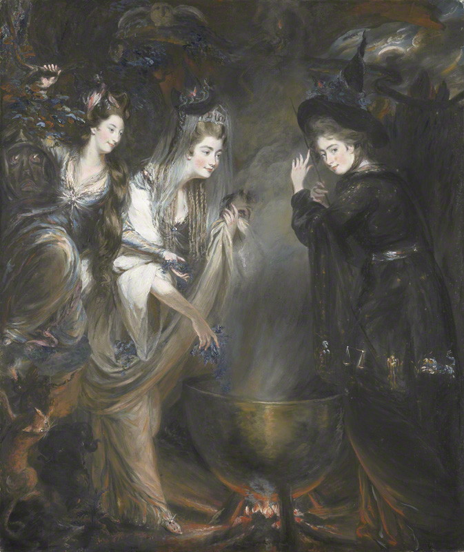 NPG 6903; The Three Witches from Macbeth (Elizabeth Lamb, Viscountess Melbourne; Georgiana, Duchess of Devonshire; Anne Seymour Damer) by Daniel Gardner